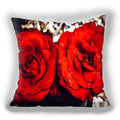 Red Flower Cushion Pillow Covers Love Pillow Covers Decorative Linen Square Couple Cushion Cases Home Decor Polyester Throw Pillow Case Super Soft Short Plush Cushion Cover Festive Home Decorative Cushions 45X45CM