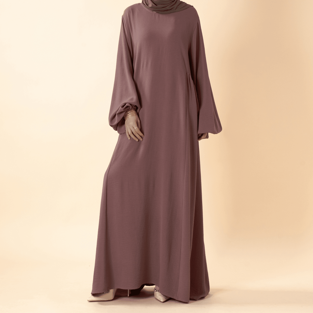 Relaxed Fit Lantern Sleeves Crepe Abaya (MA190)