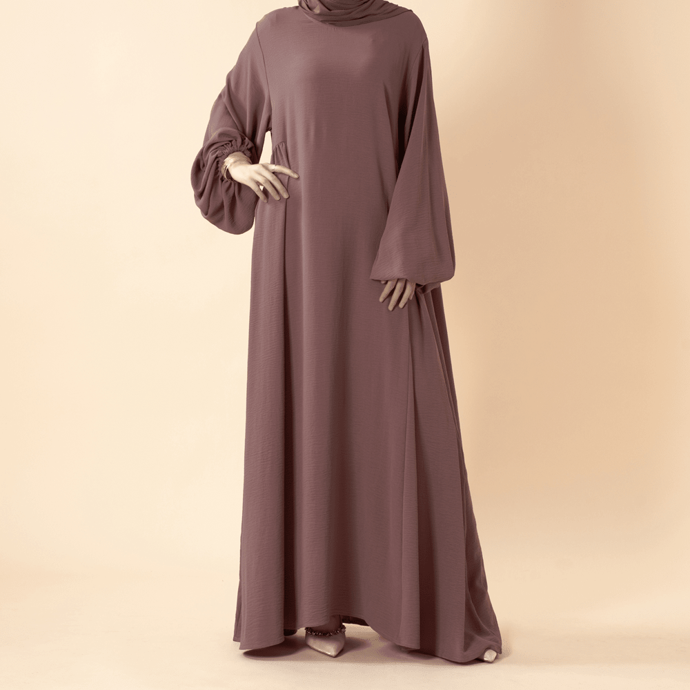 Relaxed Fit Lantern Sleeves Crepe Abaya (MA190)