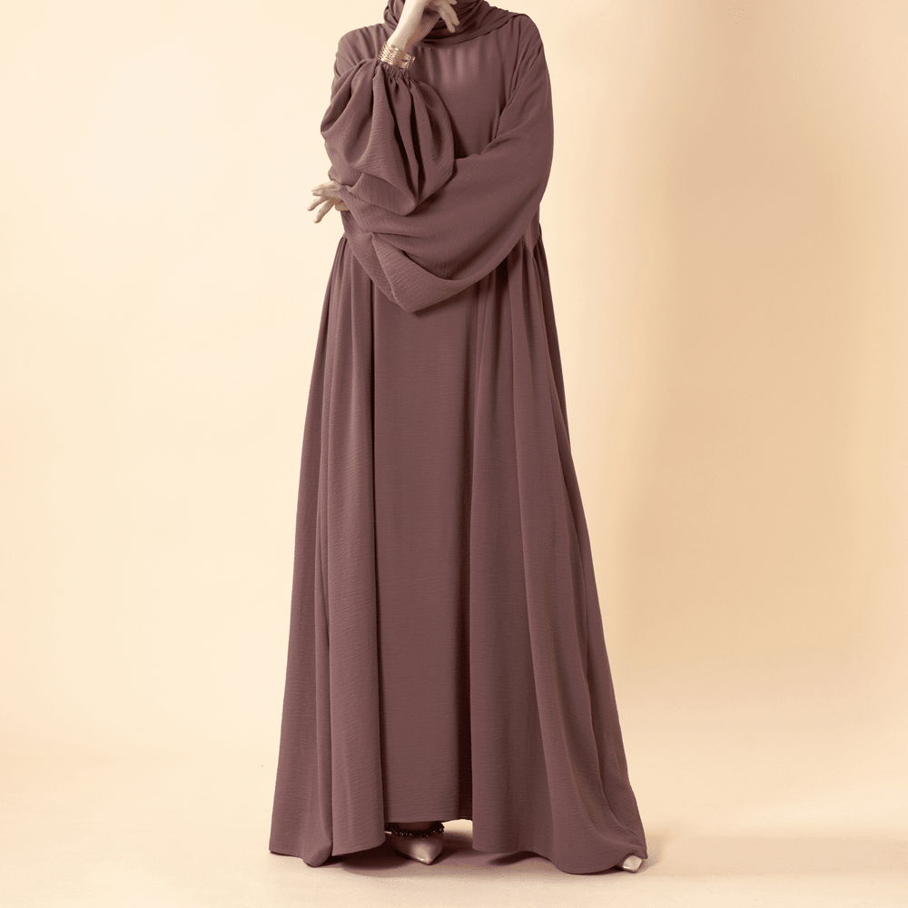 Relaxed Fit Lantern Sleeves Crepe Abaya (MA190)
