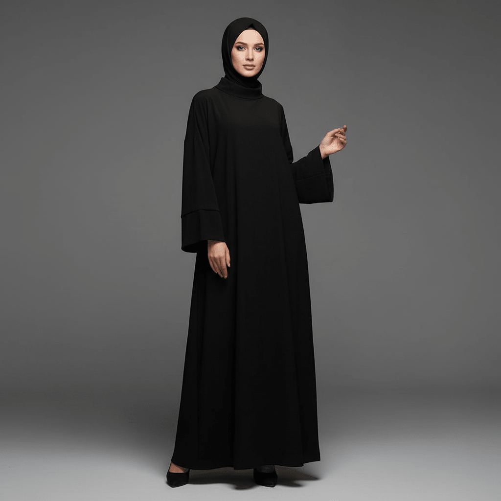 Relaxed Turtleneck Abaya with Pockets (MA383)