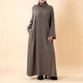 Relaxed Turtleneck Abaya with Pockets (MA383)