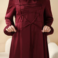 Removable Cross-Front Straps Design Premium Satin Dress Abaya (MA133)