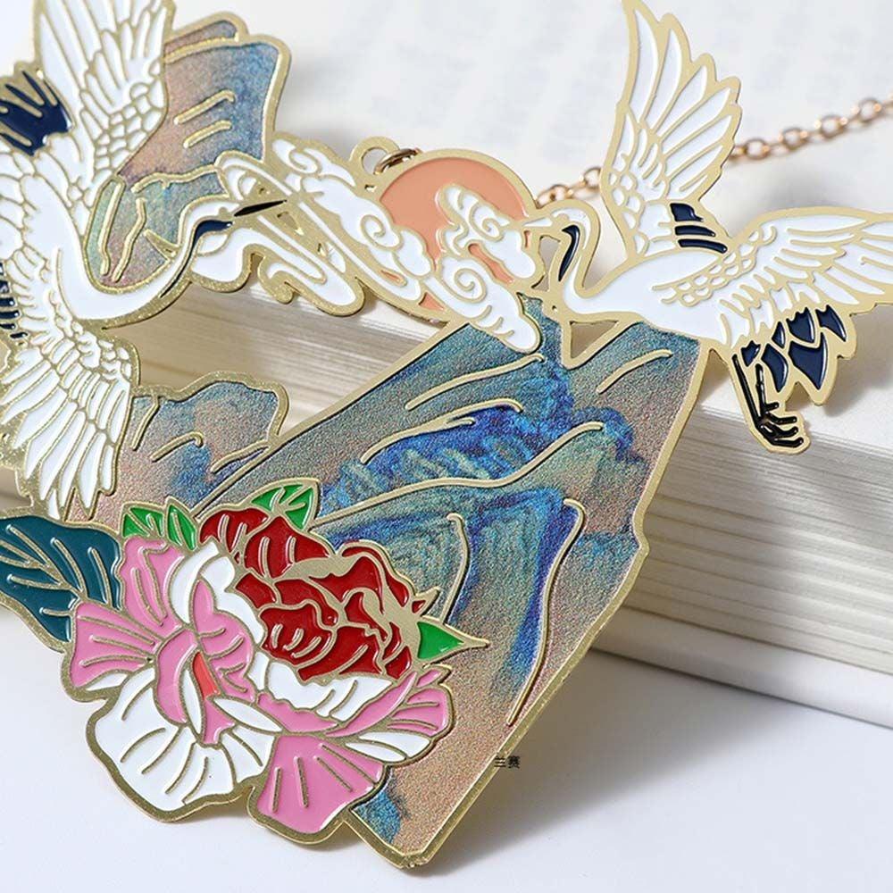 Retro Carving Brass Bookmark Tassel Pendant Book Clip Metal Pagination Mark Student Gift Stationery School Supply Metal Creative Bookmark Chinese Style Unique Vintage Series Gift For Reader Student