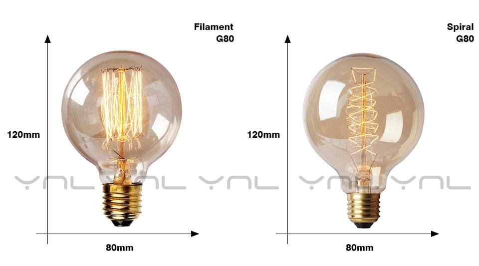 Retro Edison Light Bulb Vintage Edison Lamp Vintage Incandescent  Edison Light Bulbs Edison Filament Light Bulb Dimmable Warm White Different Shape Light