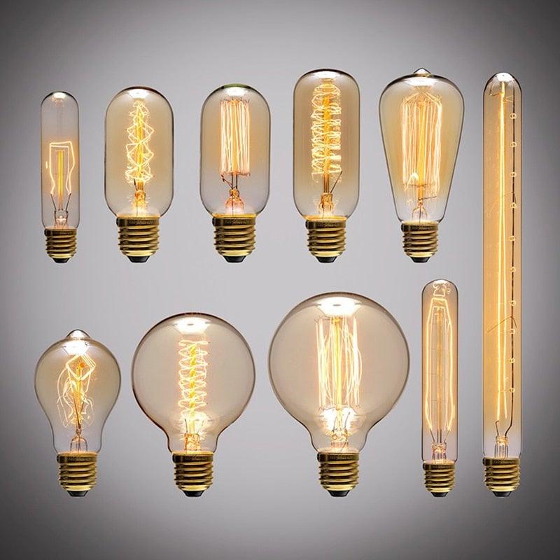 Retro Edison Light Bulb Vintage Edison Lamp Vintage Incandescent  Edison Light Bulbs Edison Filament Light Bulb Dimmable Warm White Different Shape Light