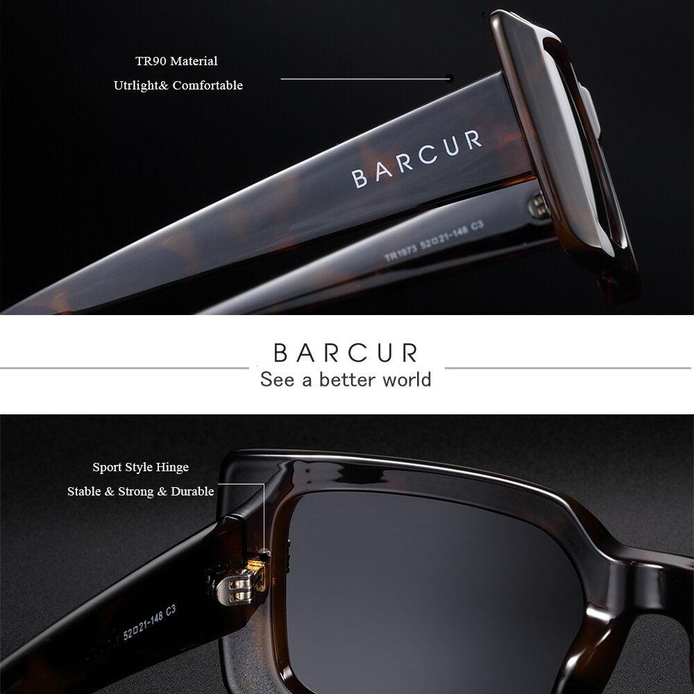Retro Vintage Elegant BARCUR Polarized Design Sunglasses Men Polarized UV400 Women Square Sun glasses Eyewear Retro Small Frame sunglasses for Girls In Vintage Style