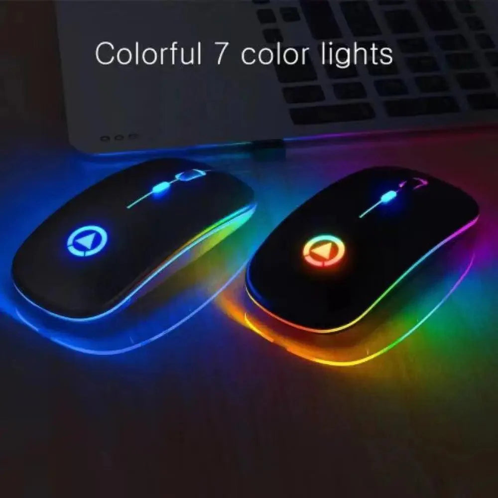 Retro Wireless Mouse RGB Rechargeable Mouse Wireless Computer Mute Mouse Portable Mobile Optical Office Mouse with USB LED Backlit Gaming Office Mouse Laptop