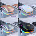 Retro Wireless Mouse RGB Rechargeable Mouse Wireless Computer Mute Mouse Portable Mobile Optical Office Mouse with USB LED Backlit Gaming Office Mouse Laptop