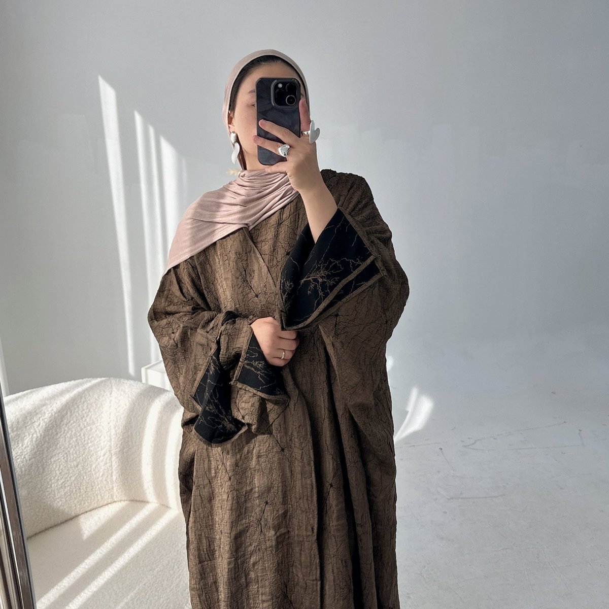 Reversible Jacquard Cardigan & Dress Set(MOA282)
