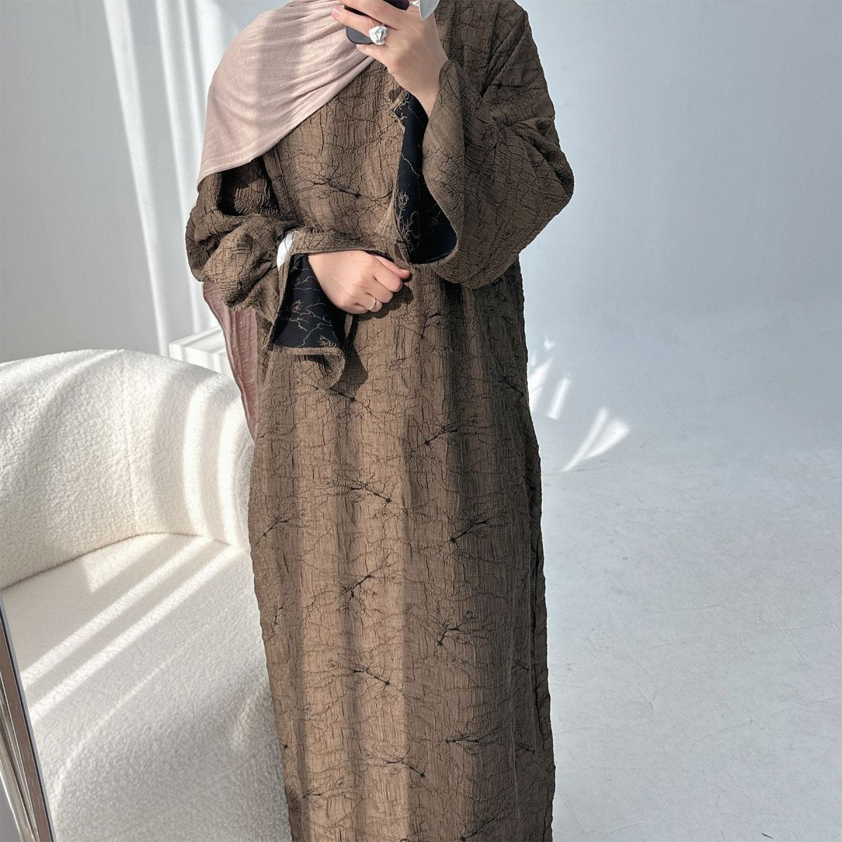 Reversible Jacquard Cardigan & Dress Set(MOA282)