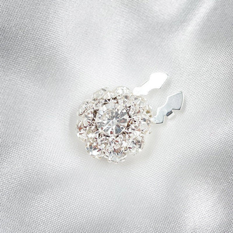 Rhinestone Button Covers | Crystal Flower Decorative Clips(MAC359)