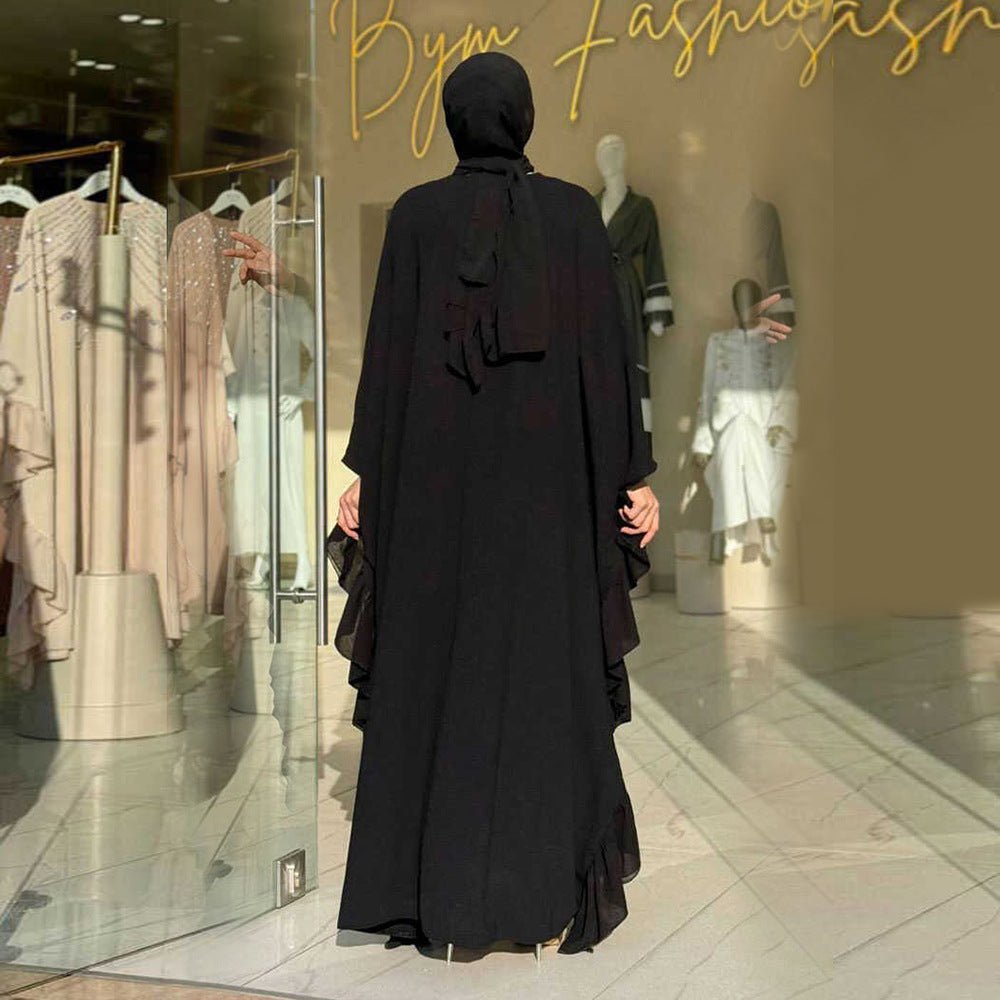 Rhinestone Embellished Butterfly Sleeve Abaya | Art Deco Kaftan Gown (MA374)
