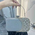 Rhinestone Evening Clutch | Crystal Party Bag with Chain Strap(MAC353)