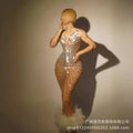 Rhinestone Feather Dress Banquet Gown
