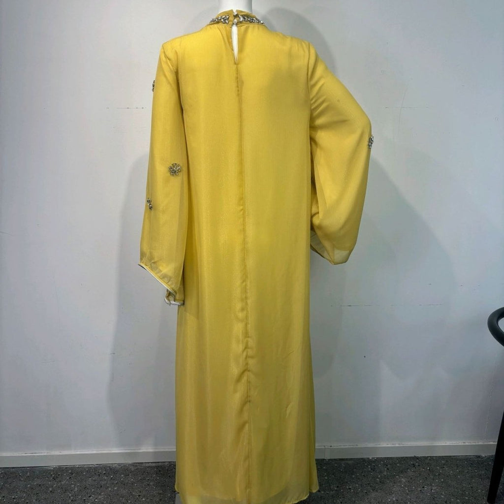 Rhinestone Scatter Batwing Abaya (MA419)