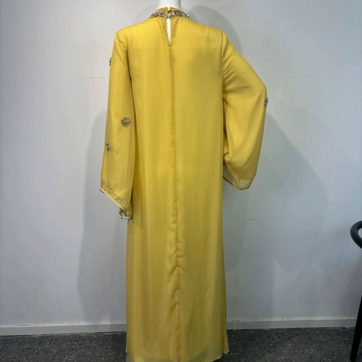 Rhinestone Scatter Batwing Abaya (MA419)