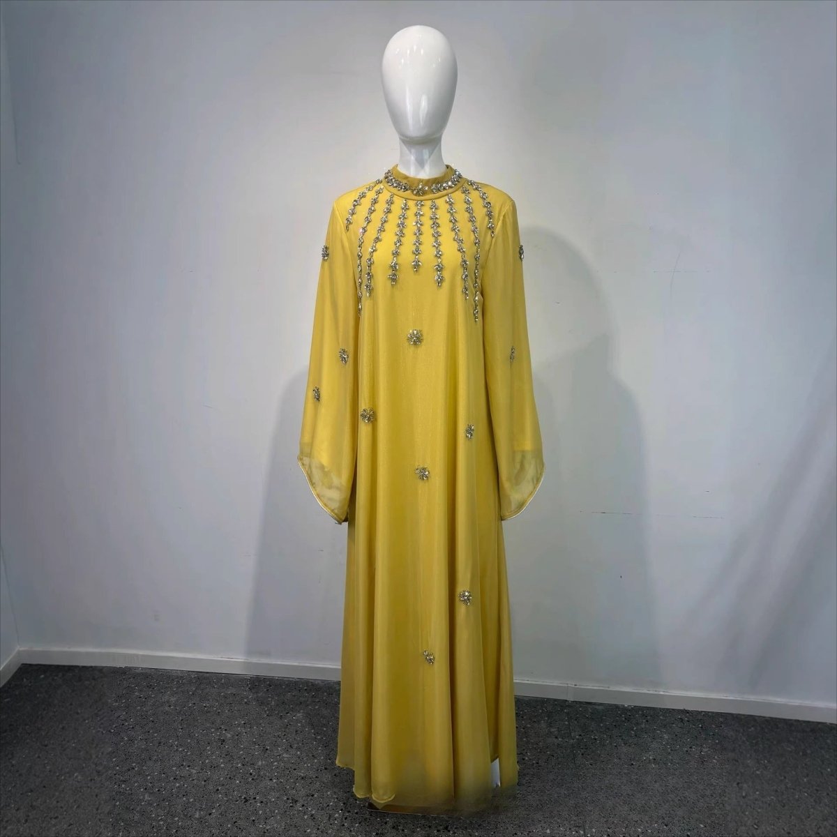 Rhinestone Scatter Batwing Abaya (MA419)