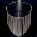 MAC054 Rhinestone Tassel Face Chain Mask - Bling Cover for Parties & Events