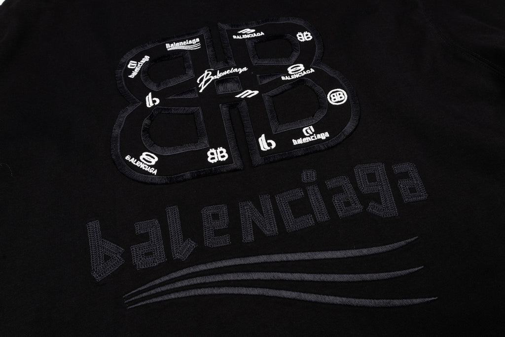 Balenciaga Wave Light-Reflecting Embroidered T-Shirt