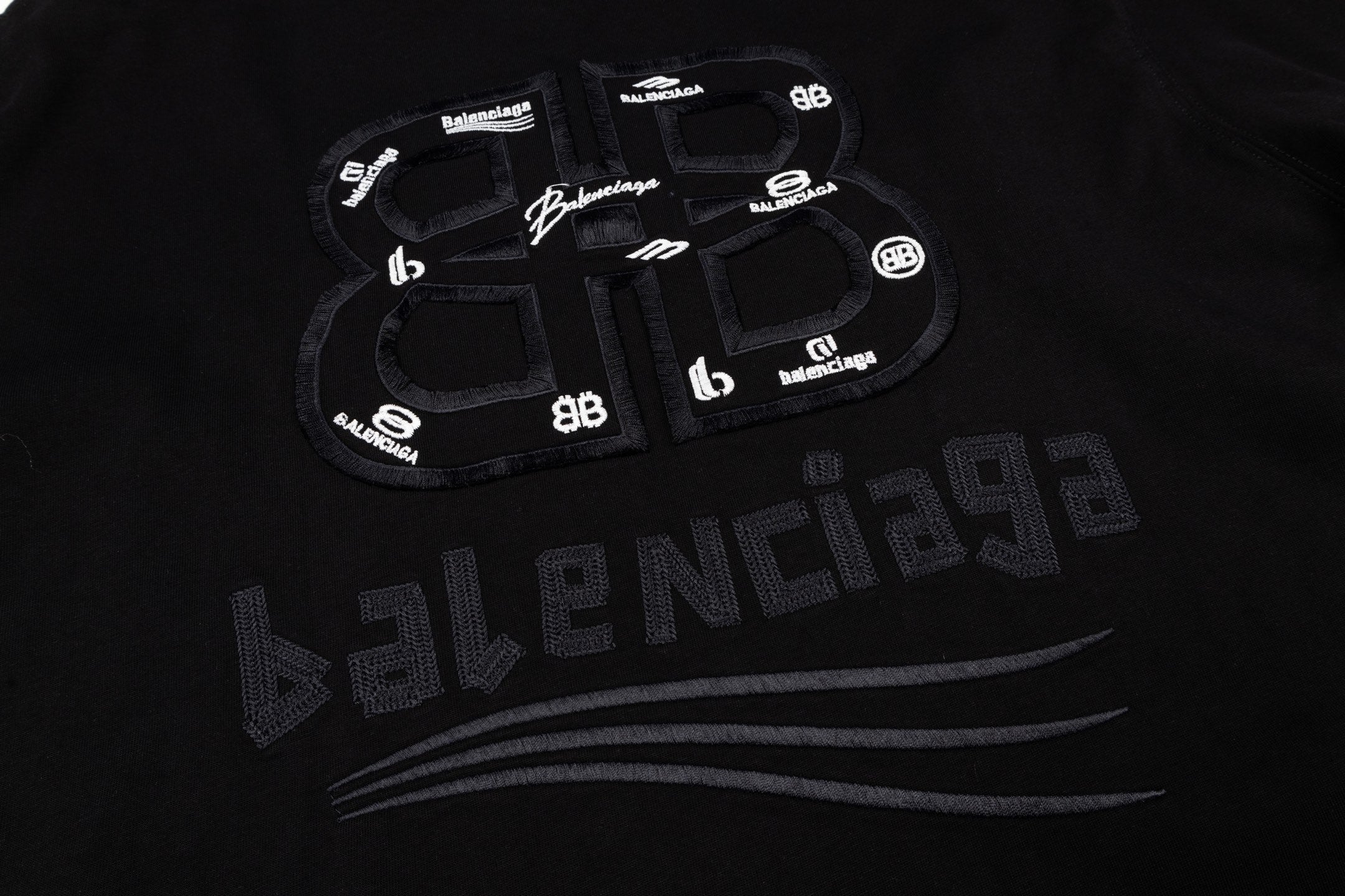 Balenciaga Wave Light-Reflecting Embroidered T-Shirt