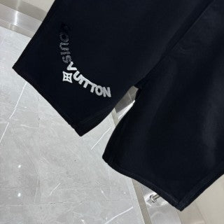 LV Flocked Letter Denim Shorts