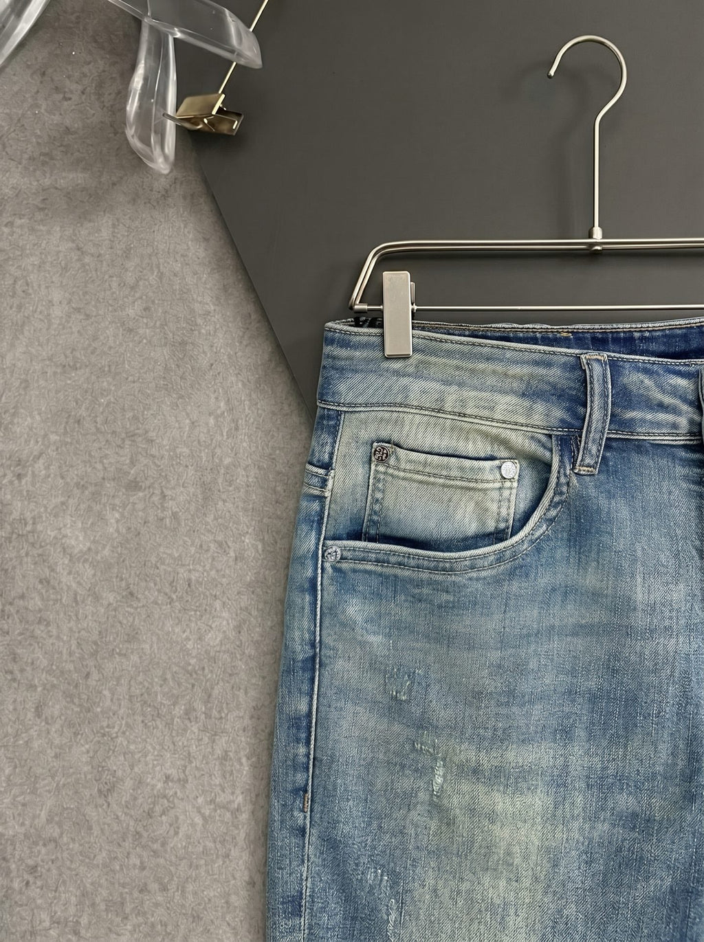 LV Animal Print Slim Fit Straight-Leg Jeans