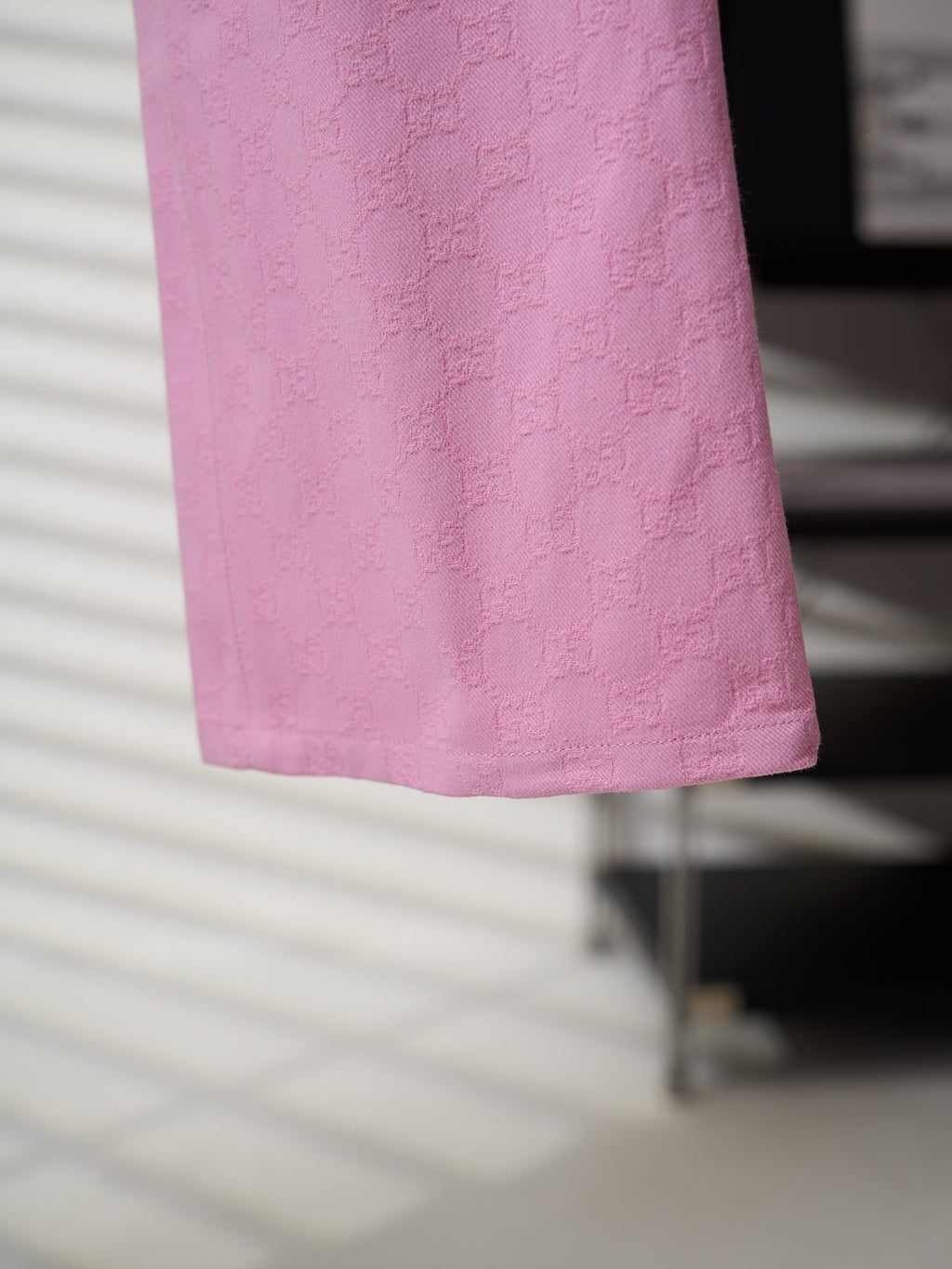 Gucci Pink or White All-over Jacquard Denim Jeans