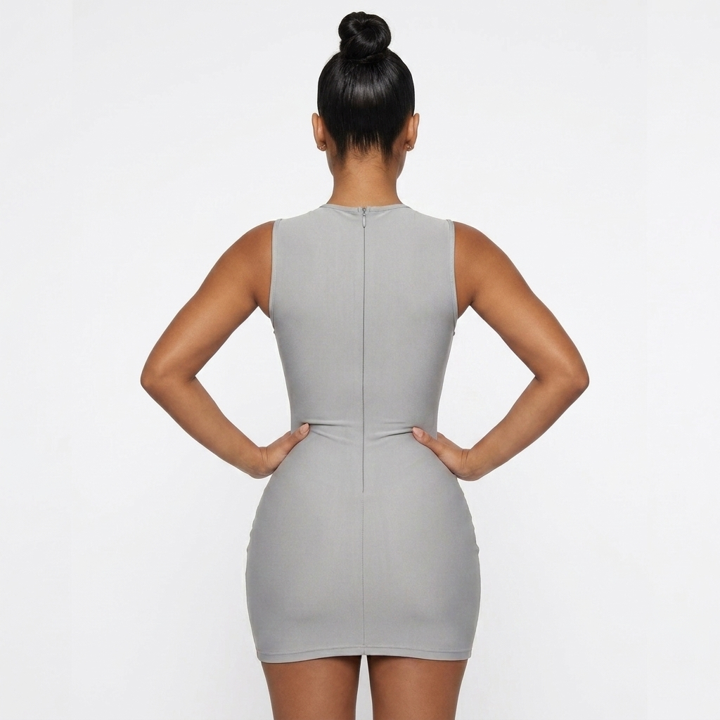 Paris Sheer Rhinestone Embellished Mini Dress