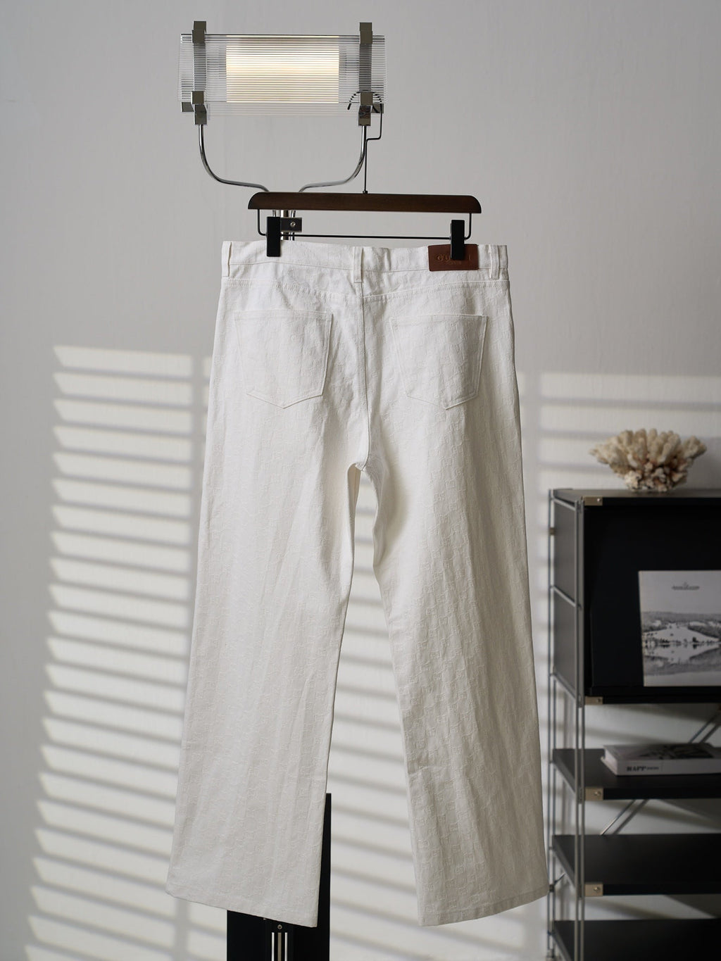 Gucci Pink or White All-over Jacquard Denim Jeans