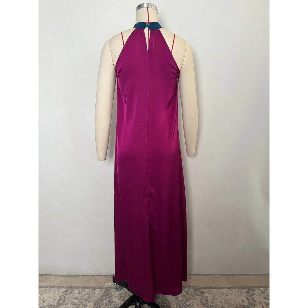 Rose Purple Luxury Feather-Embellished Abaya Dress Two-Piece Set with Crystal & Bead Details (MOA159)
