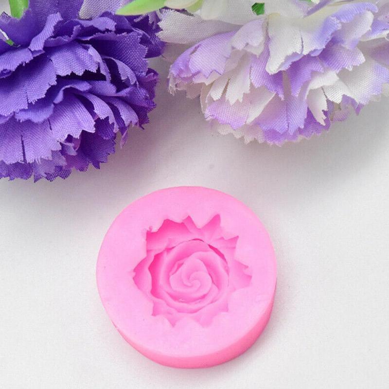 Rose Silicone Cake Mold 3D Flower Fondant Mold Cupcake Jelly Candy Chocolate Decoration Baking Tool Moulds Flower Bloom Rose Shape Silicone Fondant Soap