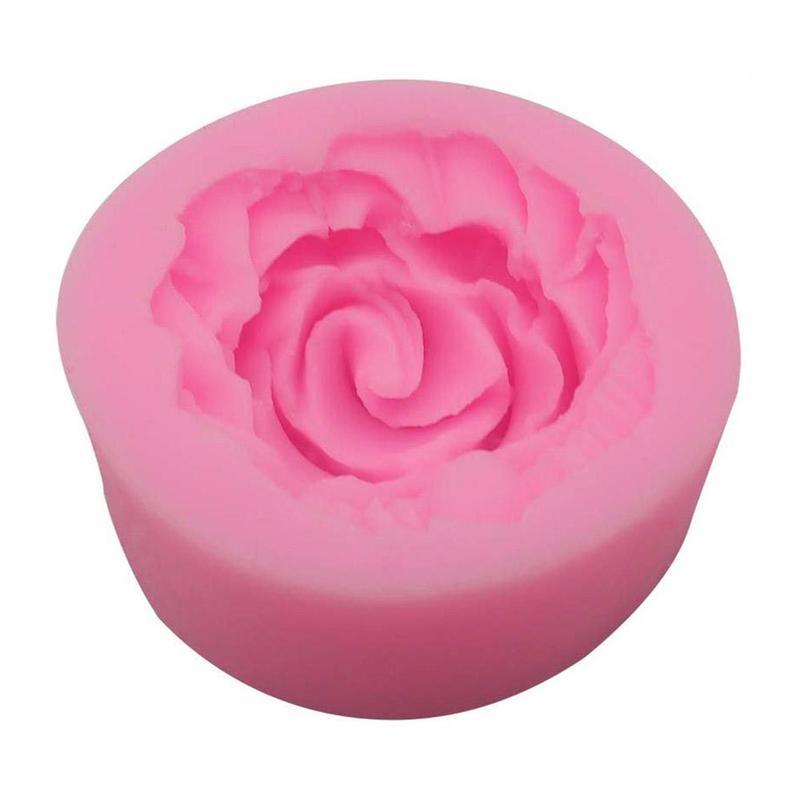 Rose Silicone Cake Mold 3D Flower Fondant Mold Cupcake Jelly Candy Chocolate Decoration Baking Tool Moulds Flower Bloom Rose Shape Silicone Fondant Soap