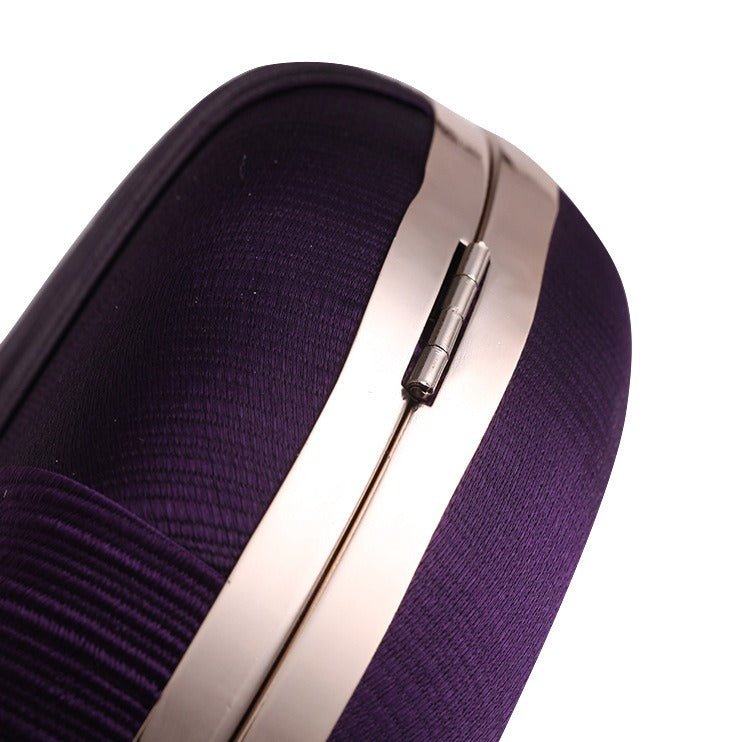 Round Evening Clutch Handbag with Braided Accent (MAC287)