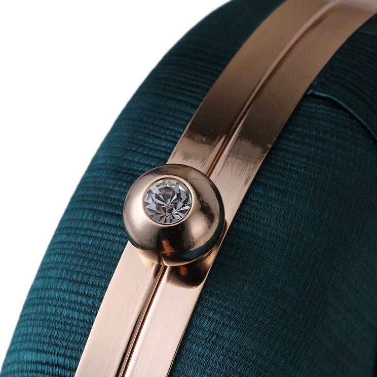 Round Evening Clutch Handbag with Braided Accent (MAC287)