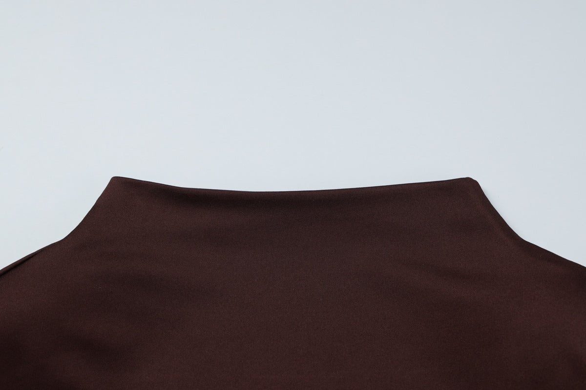 Ruched Bodycon Gown with Metal Hardware(MS233)