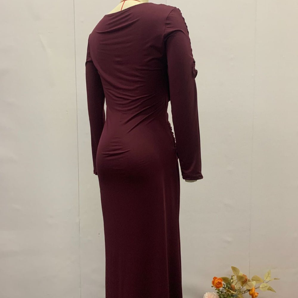 Ruched Bodycon Maxi Dress(MS219)