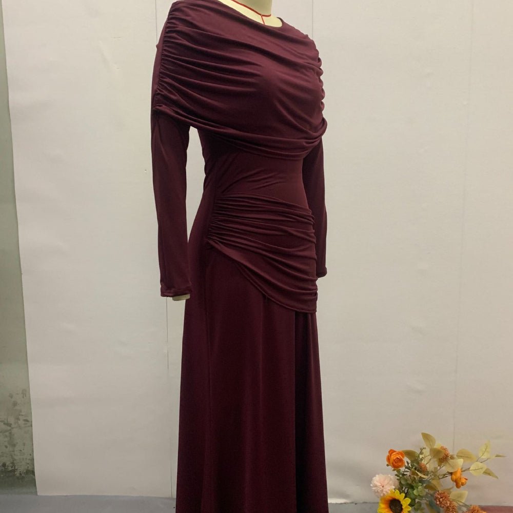 Ruched Bodycon Maxi Dress(MS219)