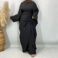 Ruched Drawstring Batwing Top & Wide-Leg Trousers Co-ord Set(MS478)