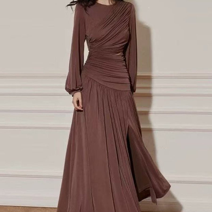 Ruched Dress with Braided Cutout Waist (MS345)