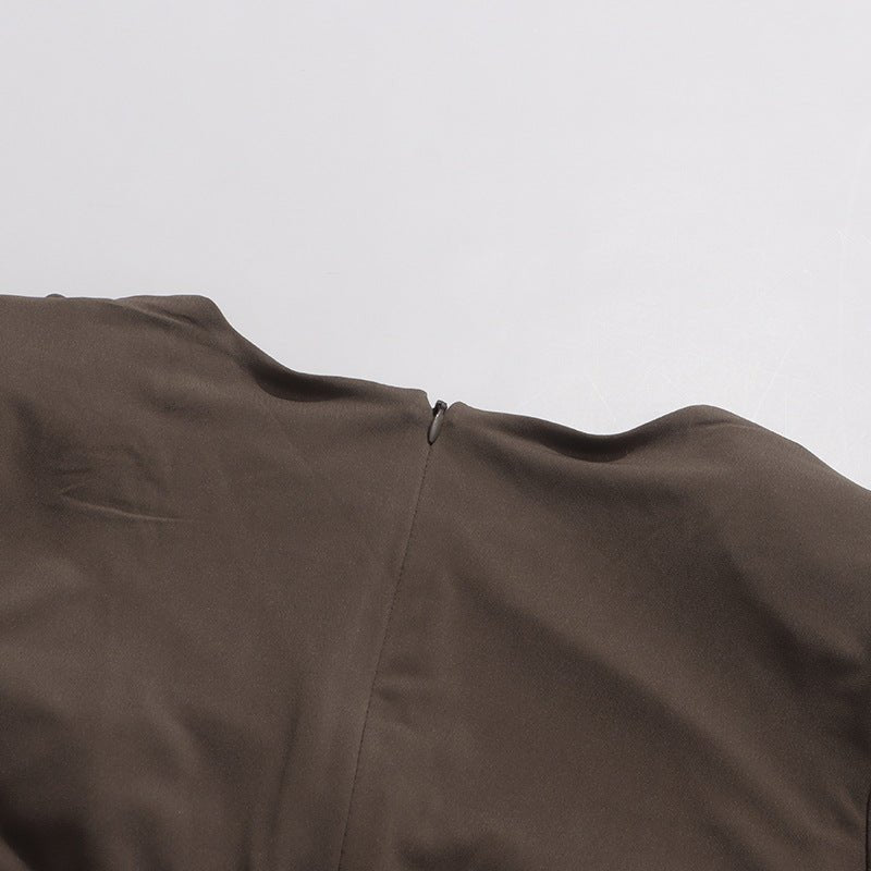 Ruched Dress with Braided Cutout Waist (MS345)
