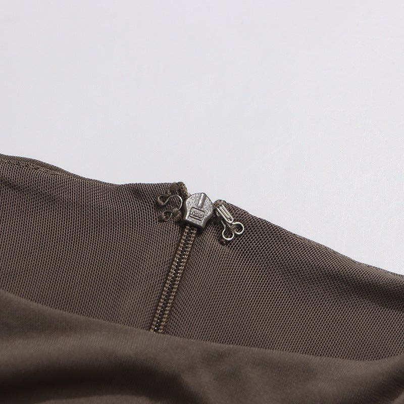 Ruched Dress with Braided Cutout Waist (MS345)