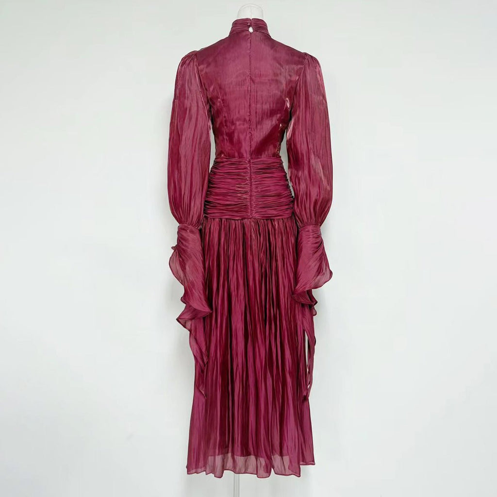 Ruched High Neck Evening Gown(MS221)