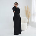 Ruched Maxi Dress with Cape(MS434)