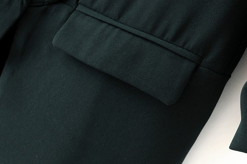 Ruched Sleeve Blazer | Three-Quarter Sleeve Longline Jacket (MS241)