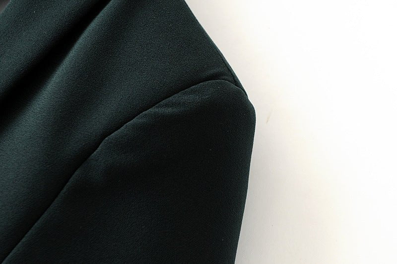 Ruched Sleeve Blazer | Three-Quarter Sleeve Longline Jacket (MS241)