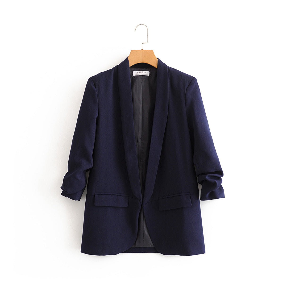 Ruched Sleeve Blazer | Three-Quarter Sleeve Longline Jacket (MS241)