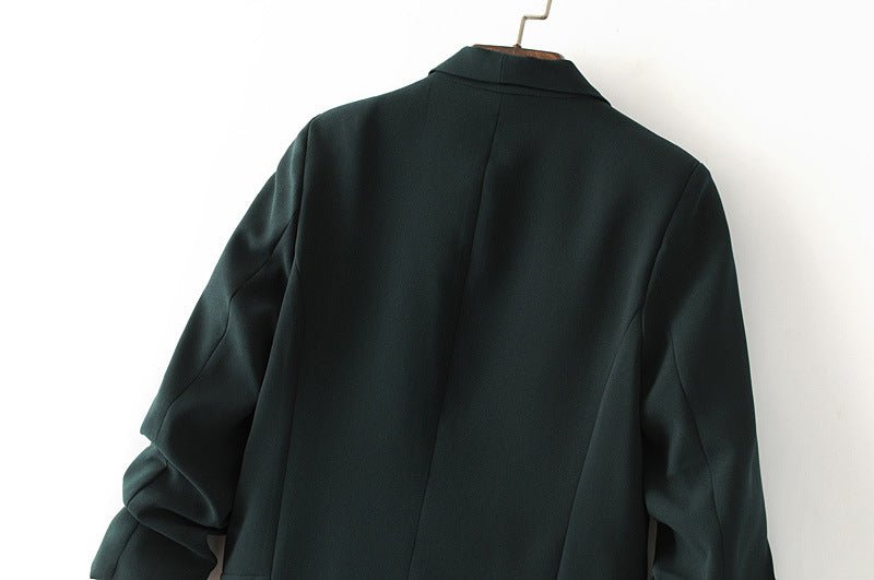 Ruched Sleeve Blazer | Three-Quarter Sleeve Longline Jacket (MS241)