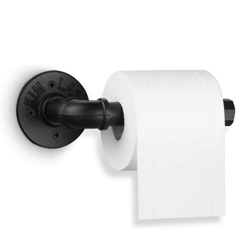 Rustic Industrial Pipe Toilet Paper Holder Heavy Duty Industrial Pipe Style Toilet Paper Holder Vintage Wall Mounted Kit Vintage Rustic Iron Farmhouse Style Roll Tissue Wall Mount Paper Holder Towel Racks With Hardware For Bathroom Kitchen Bedroom
