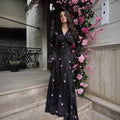 Satin Floral Print Wrap Dress(MS377)